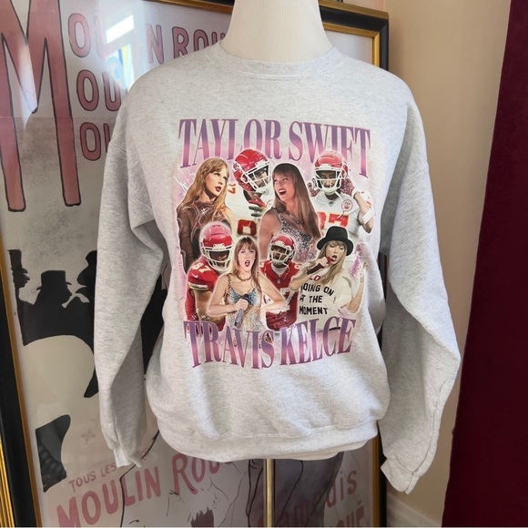 Hanes Tops - Taylor Swift Travis Kelce Graphic Sweatshirt Hanes EcoSmart Blend Sweatshirt